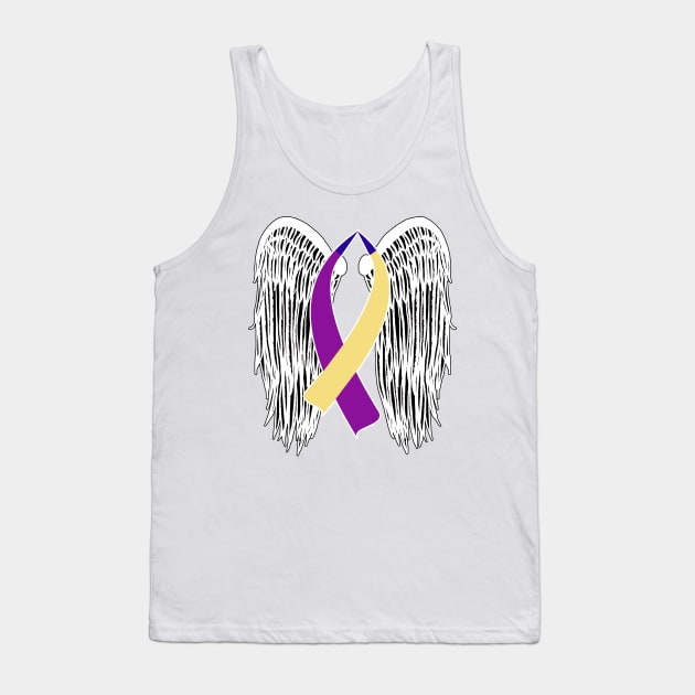 Winged Ribbon Bladder Cancer Tank Top by BlakCircleGirl